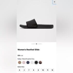 Lululemon Black Slide Sandals